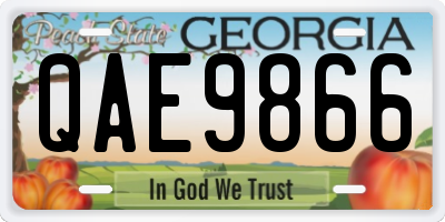 GA license plate QAE9866