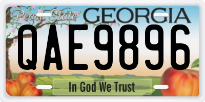 GA license plate QAE9896