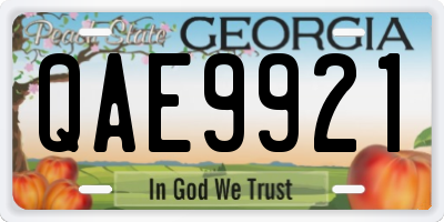 GA license plate QAE9921