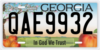 GA license plate QAE9932
