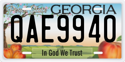 GA license plate QAE9940