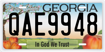 GA license plate QAE9948