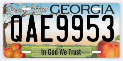 GA license plate QAE9953