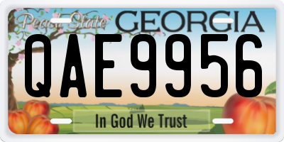 GA license plate QAE9956