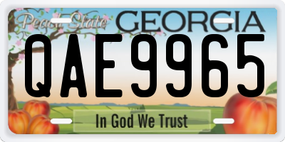 GA license plate QAE9965