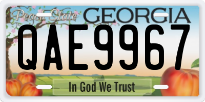 GA license plate QAE9967