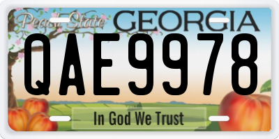 GA license plate QAE9978