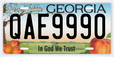 GA license plate QAE9990