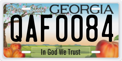 GA license plate QAF0084