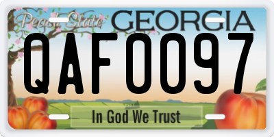 GA license plate QAF0097
