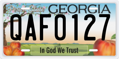 GA license plate QAF0127