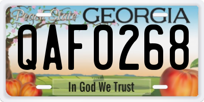 GA license plate QAF0268