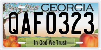 GA license plate QAF0323