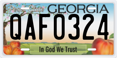 GA license plate QAF0324