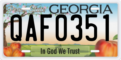 GA license plate QAF0351