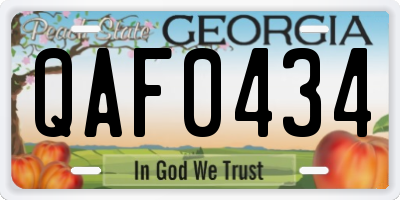 GA license plate QAF0434
