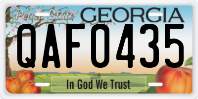 GA license plate QAF0435