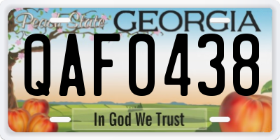 GA license plate QAF0438