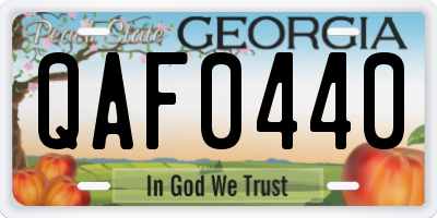 GA license plate QAF0440