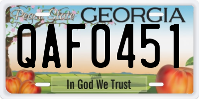 GA license plate QAF0451