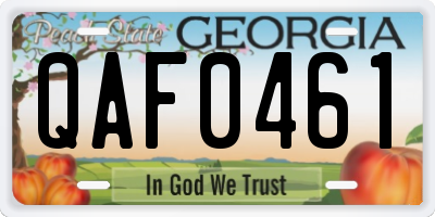 GA license plate QAF0461