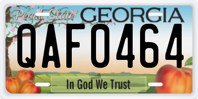 GA license plate QAF0464