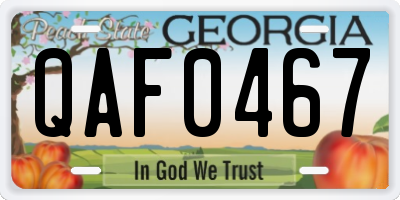 GA license plate QAF0467