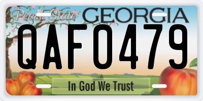 GA license plate QAF0479