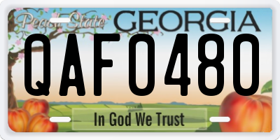 GA license plate QAF0480