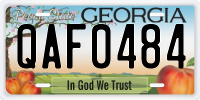 GA license plate QAF0484