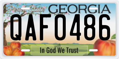 GA license plate QAF0486