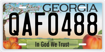 GA license plate QAF0488