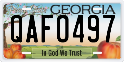 GA license plate QAF0497