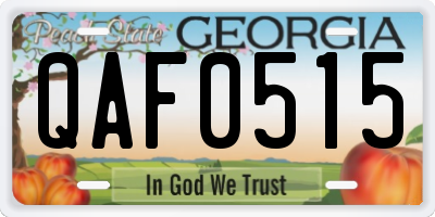 GA license plate QAF0515