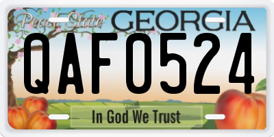 GA license plate QAF0524