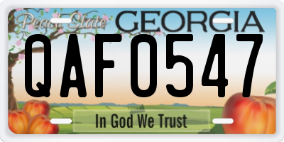 GA license plate QAF0547