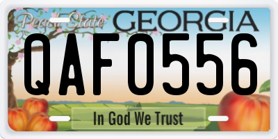 GA license plate QAF0556