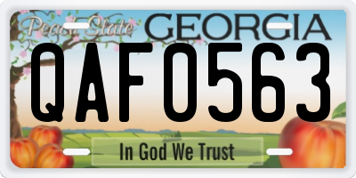 GA license plate QAF0563