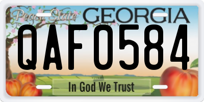 GA license plate QAF0584