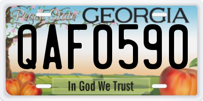 GA license plate QAF0590