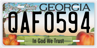 GA license plate QAF0594