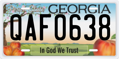 GA license plate QAF0638