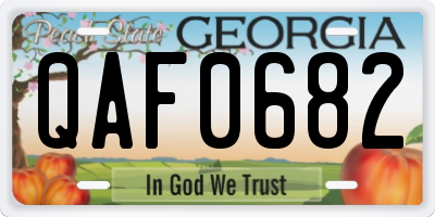 GA license plate QAF0682