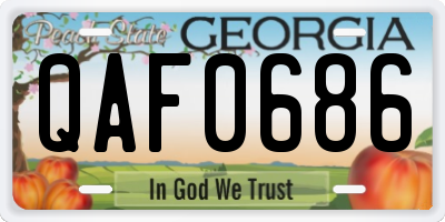 GA license plate QAF0686