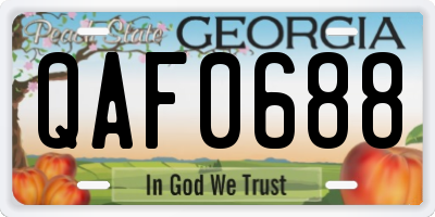 GA license plate QAF0688