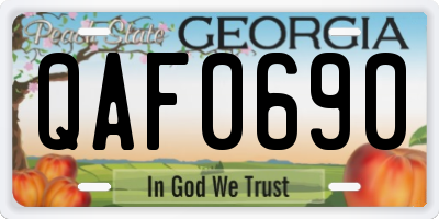 GA license plate QAF0690