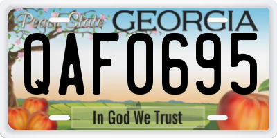 GA license plate QAF0695