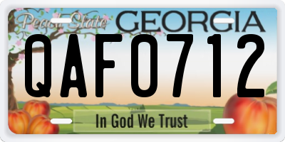 GA license plate QAF0712