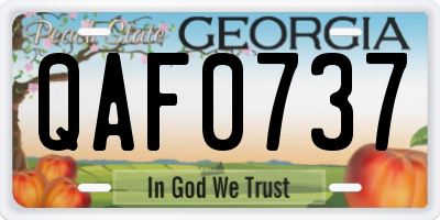 GA license plate QAF0737