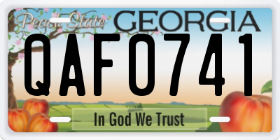 GA license plate QAF0741